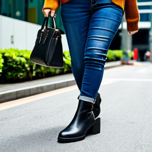**

"A fashionable woman in Kuala Lumpur, Malaysia, wearing stylish ankle boots with skinny jeans and a sweater. She is walking confidently on a city street, surrounded by modern buildings. The boots are chunky with a thick sole for good grip. Fully clothed, appropriate attire, safe for work, perfect anatomy, natural proportions, professional, family-friendly, high quality."

**