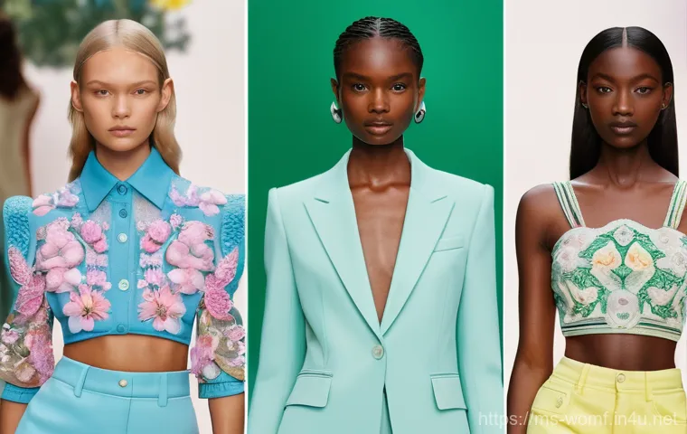 봄철 여성 패션 트렌드 - Here are three image generation prompts in English, designed to capture the essence of the Spring 20...