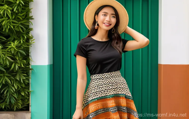 스커트와 부츠 매칭 팁 - **Prompt 2: Edgy Sophistication at a Malaysian Event**
    A fashionable young woman, early 30s, wit...