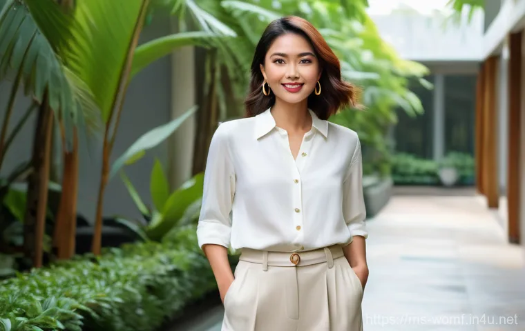 페미닌룩 트렌드 분석 - Image Prompt 1: Minimalist Modern Comfort-Chic in Kuala Lumpur**